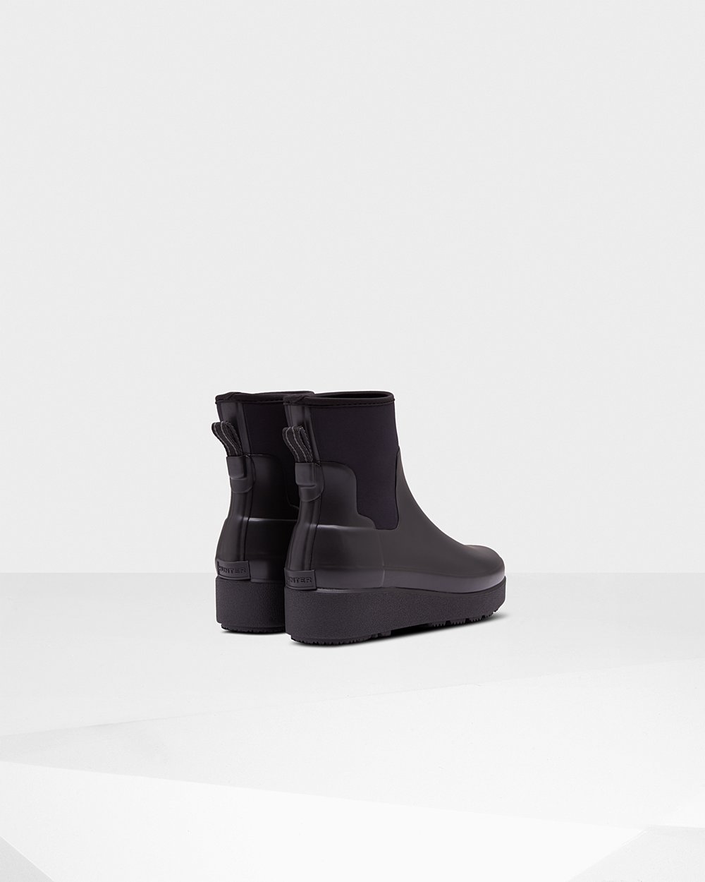 Botas Creeper Refined Slim Fit Neoprene Chelsea Hunter Mujer - Negros - 546731YFH